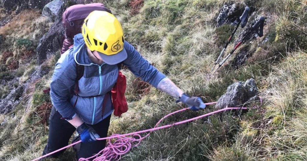 Stacey tackling her fear of ropework
